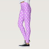 Leggings Croix blanches sur lilas (Gauche)
