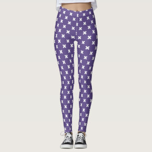 Leggings Croix blanches sur ultra violet