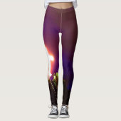 Leggings Croix brillante à la nuit Dieu aime (Devant)