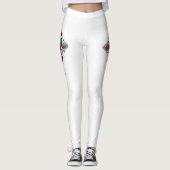 Leggings Croix d'argent avec une rose rouge (Devant)