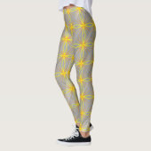 Leggings Croix d'étoile dorée sur vagues grises (Gauche)