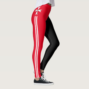 Leggings Croix maltaise Rouge & Blanc, mode Chevalier / Mal