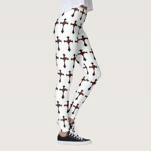 Leggings Croix Noire Et Légendes Roses (Droite)
