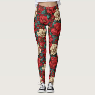 Leggings Croix-Rouge Gardenias Fleur cadeaux pour femmes