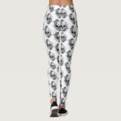 Leggings Croquis crâne et Rose (Dos)