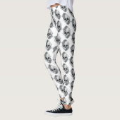 Leggings Croquis crâne et Rose (Gauche)