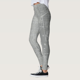 Leggings Croquis de Chicago City Map