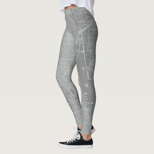 Leggings Croquis de Chicago City Map (Gauche)