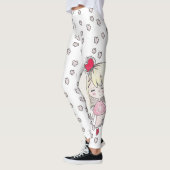 Leggings Croquis floraux et chibi malade d'amour avec (Gauche)