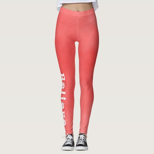 Leggings Croyez, motivation tangerine coloré gym (Devant)
