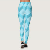 Leggings Cubes bleu Aqua 3D géométriques (Dos)