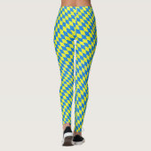 Leggings Cubes bleus géométriques (Dos)