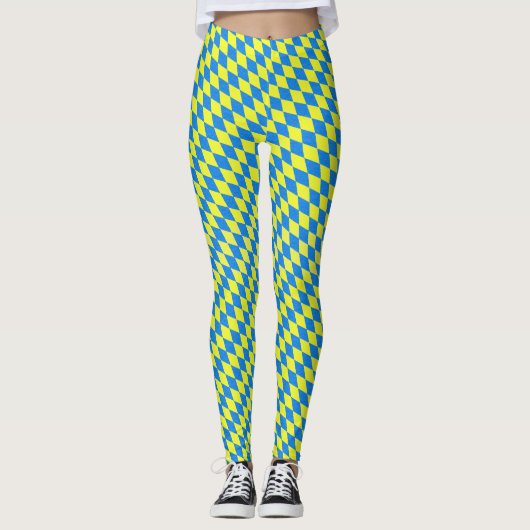 Leggings Cubes bleus géométriques (Devant)