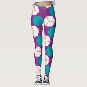 Leggings Cubes dans le motif de nid d'abeilles