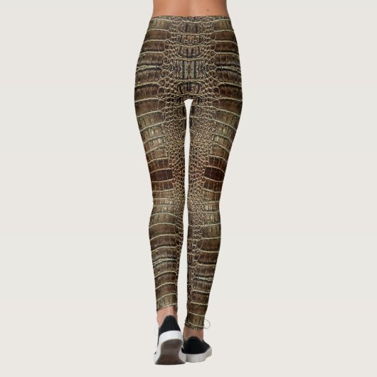 Leggings Cuir Alligator Brown (Dos)