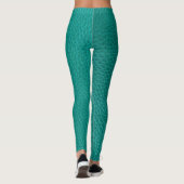 Leggings Cuir Aquamarine : Texture de serpent à la mode. (Dos)