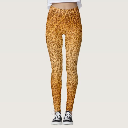 Leggings Cuir Brown : fermeture texturée détaillée (Devant)