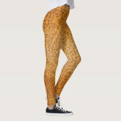 Leggings Cuir Brown : fermeture texturée détaillée (Droite)
