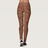 Leggings Cuir Brown, motifs floraux à outils. (Dos)