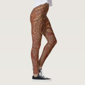 Leggings Cuir Brown, motifs floraux à outils. (Droite)