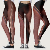 Leggings Cuir Brun Faux Dézippé Sensuel