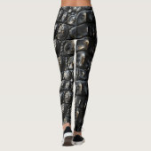 Leggings Cuir de crocodile noir (Dos)