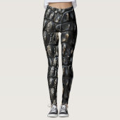 Leggings Cuir de crocodile noir (Devant)