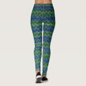 Leggings Cuir moderne Chevron Vert bleu (Dos)