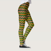 Leggings Cuir Moderne Chevron Vert Jaune (Droite)