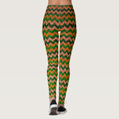Leggings Cuir Moderne Chevron Vert Jaune (Dos)