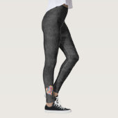 Leggings Cuir Noir Et Coeurs Floraux (Droite)