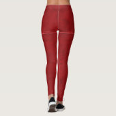 Leggings Cuir Rouge Avec Sceau Chic Monogramme Personnalisé (Dos)