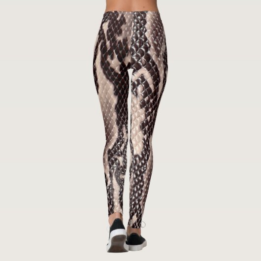 Leggings Cuir serpent : texture brune transparente (Dos)