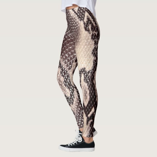 Leggings Cuir serpent : texture brune transparente (Gauche)