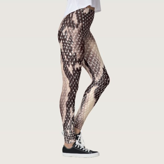 Leggings Cuir serpent : texture brune transparente (Droite)