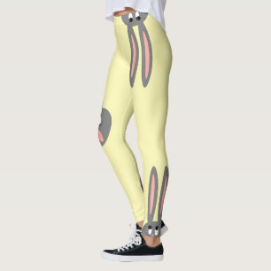 Leggings Cuisines Bunnies Pâques Peeping Pastel Mode Jaune