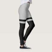 Leggings Cuisse noire et grise barrée au-dessus du genou (Droite)