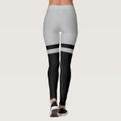 Leggings Cuisse noire et grise barrée au-dessus du genou (Dos)