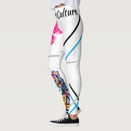 Leggings Culture Divine Grosse Chatte Baisers Belle Graphis (Gauche)