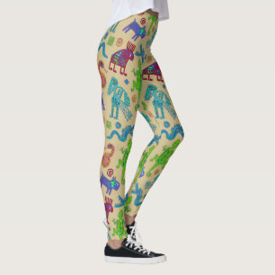 Leggings Culture Mexicaine Africaine Motif Tribal Primitif 