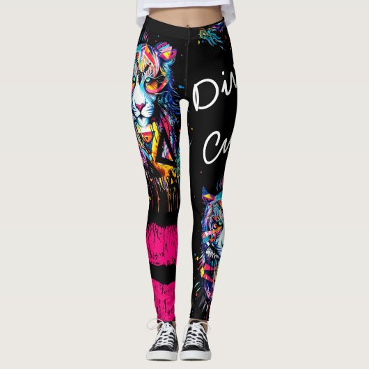 Leggings Cultures divines Gros Chat Leging graphique (Devant)