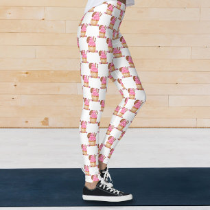 Leggings Cupcake Rose Aquarelle Avec Motif Chocolat