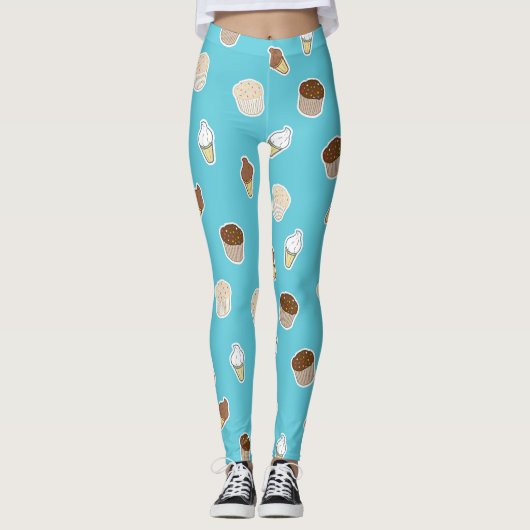 Leggings Cupcakes et crème glacée douce design (Devant)