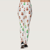 Leggings Cupcakes Festifs Yummy sur Pois rouge et vert (Dos)