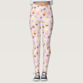 LEGGINGS CUPCAKES MOTIF ROSE (Devant)