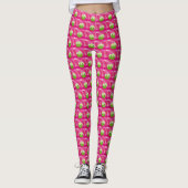 Leggings Cupcakes rose et vert sucré (Devant)