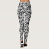 Leggings Custom Black And Grey Safari Leopard Print Pattern (Dos)