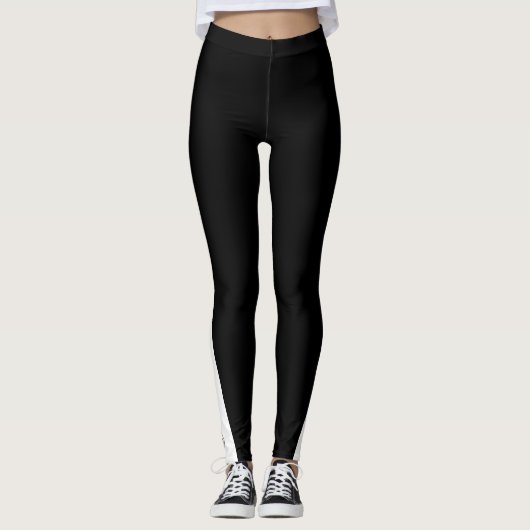Leggings Custom Company Logo Black and White (Devant)