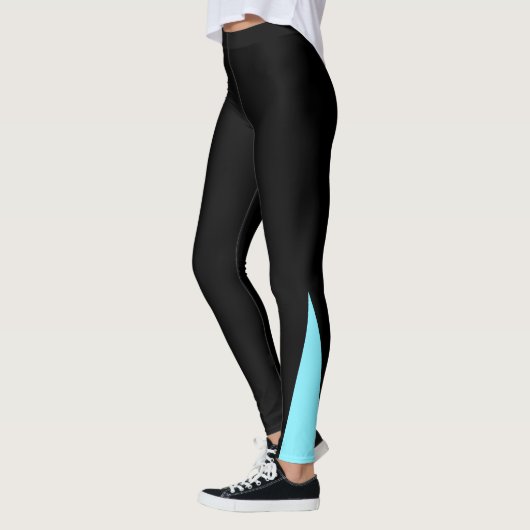 Leggings Custom Company Logo Black & Electric-Blue (Gauche)
