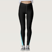 Leggings Custom Company Logo Black & Electric-Blue (Devant)